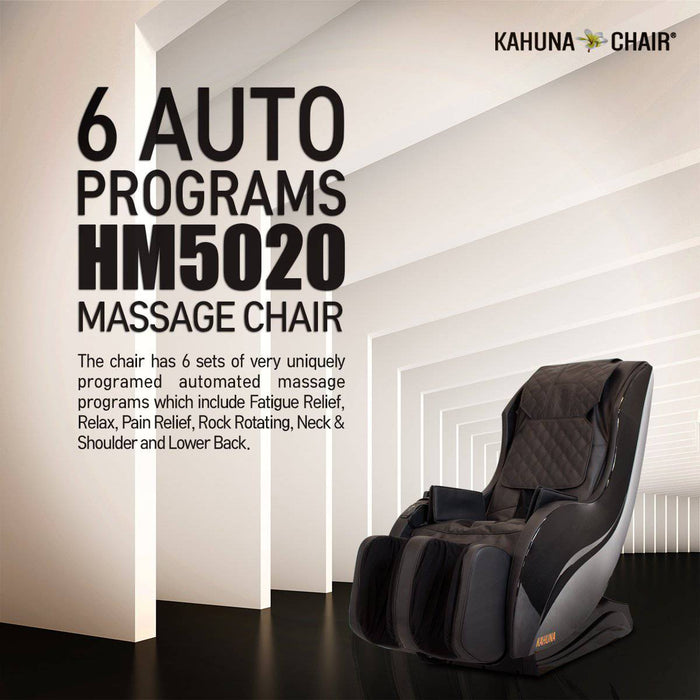 Kahuna Slender Style Massage Chair with Heating Therapy (HM Series -HM5020)-Massage Therapy-Kahuna-hm5020_12-HM-5020Black-Therastock