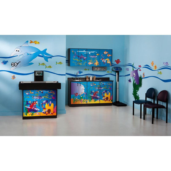 Clinton Industries Complete Exam Pediatric Furniture Package - Ocean Commotion Scale Table & Cabinet-Clinic Supplies-Clinton Industries-1_6c6109f0-847f-4e83-b84b-10b76ea160b9-7836-X-Therastock