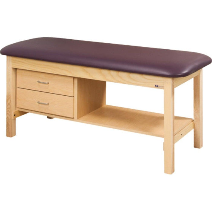 Clinton Industries Flat Top Classic Series Treatment Table with Shelf & Two Drawers-Clinic Supplies-Clinton Industries-CLI1300-1300-27-Therastock