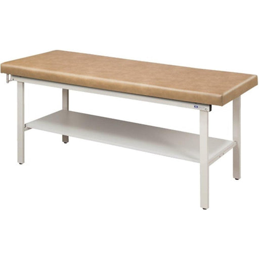 Clinton Industries Flat Top Alpha-S Series Straight Line Treatment Table with Full Shelf-Clinic Supplies-Clinton Industries-CLI3200-3200-27-Therastock