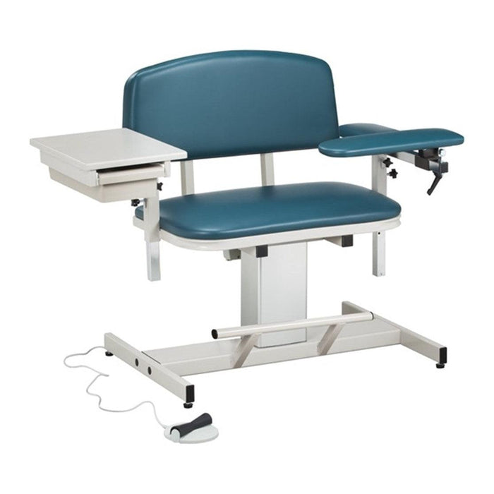 Clinton Industries Power Series Extra-Wide Blood Drawing Chair with Padded Flip Arm and Drawer-Clinic Supplies-Clinton Industries-CLI6352-6352-Therastock