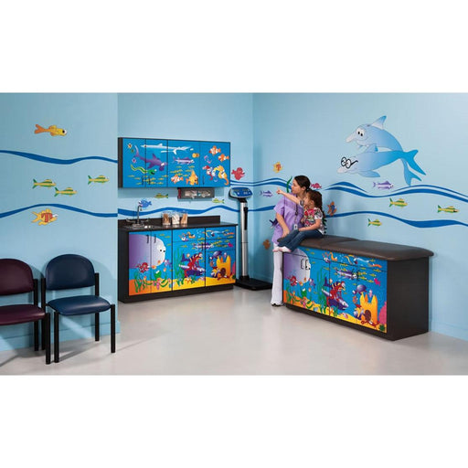 Clinton Industries Complete Exam Pediatric Furniture Package - Ocean Commotion Table & Cabinet-Clinic Supplies-Clinton Industries-CLI7936-X-7936-1X-Therastock