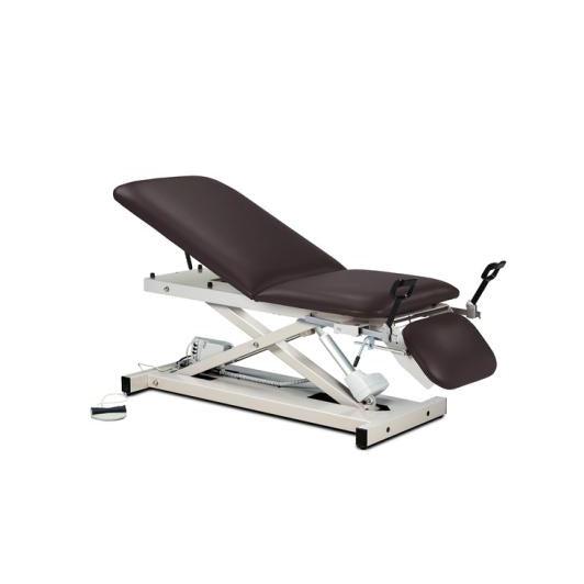Clinton Industries Open Base Power Exam Table with Adjustable Backrest, Footrest & Stirrups-Clinic Supplies-Clinton Industries-blk_07f92668-530d-4544-bb29-26a8a84e1902-80360-Therastock