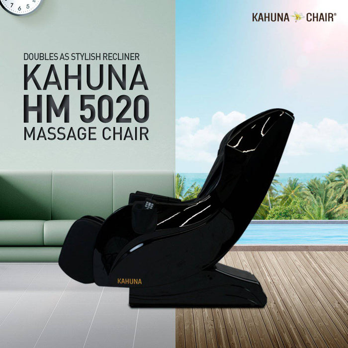 Kahuna Slender Style Massage Chair with Heating Therapy (HM Series -HM5020)-Massage Therapy-Kahuna-hm5020_09-HM-5020Black-Therastock